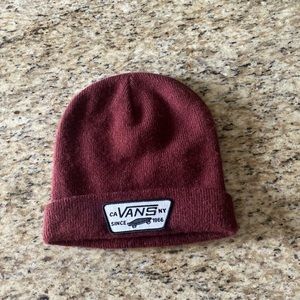 Maroon vans beanie
